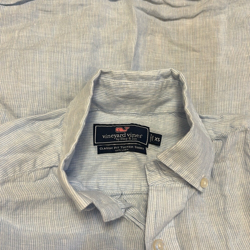 Vineyard vines linen dress shirt classic fit tucker shirt men’s xs - Picture 2 of 2